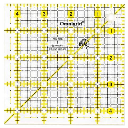 Omnigrid Square Quilting &#x26; Sewing Ruler, 4.5&#x22; x 4.5&#x22;